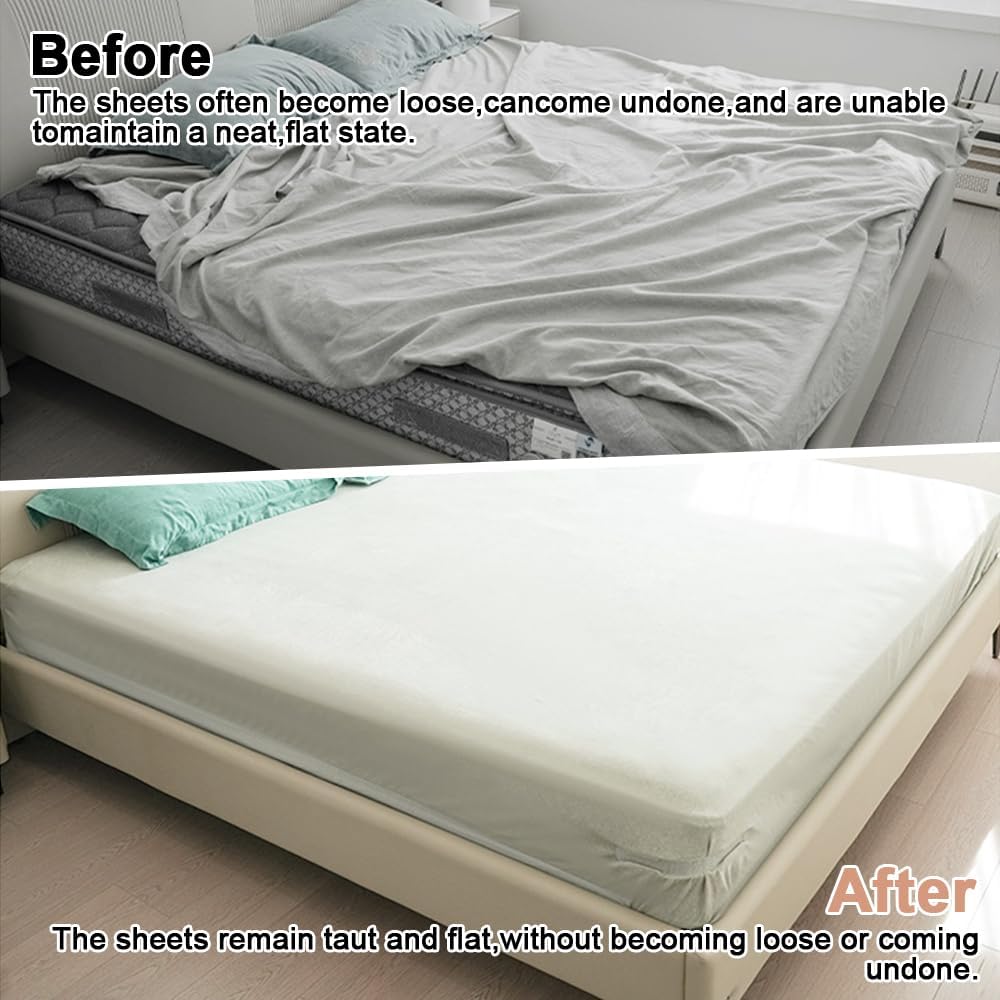 Waieoc 4 Pack Bed Sheet Holders Set - White