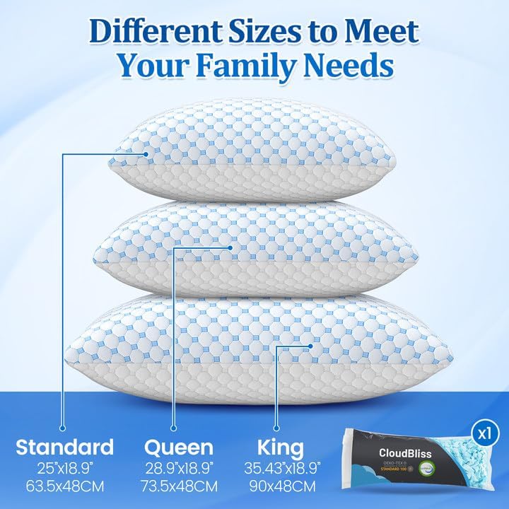 CloudBliss Cooling Bed Pillow Queen Size