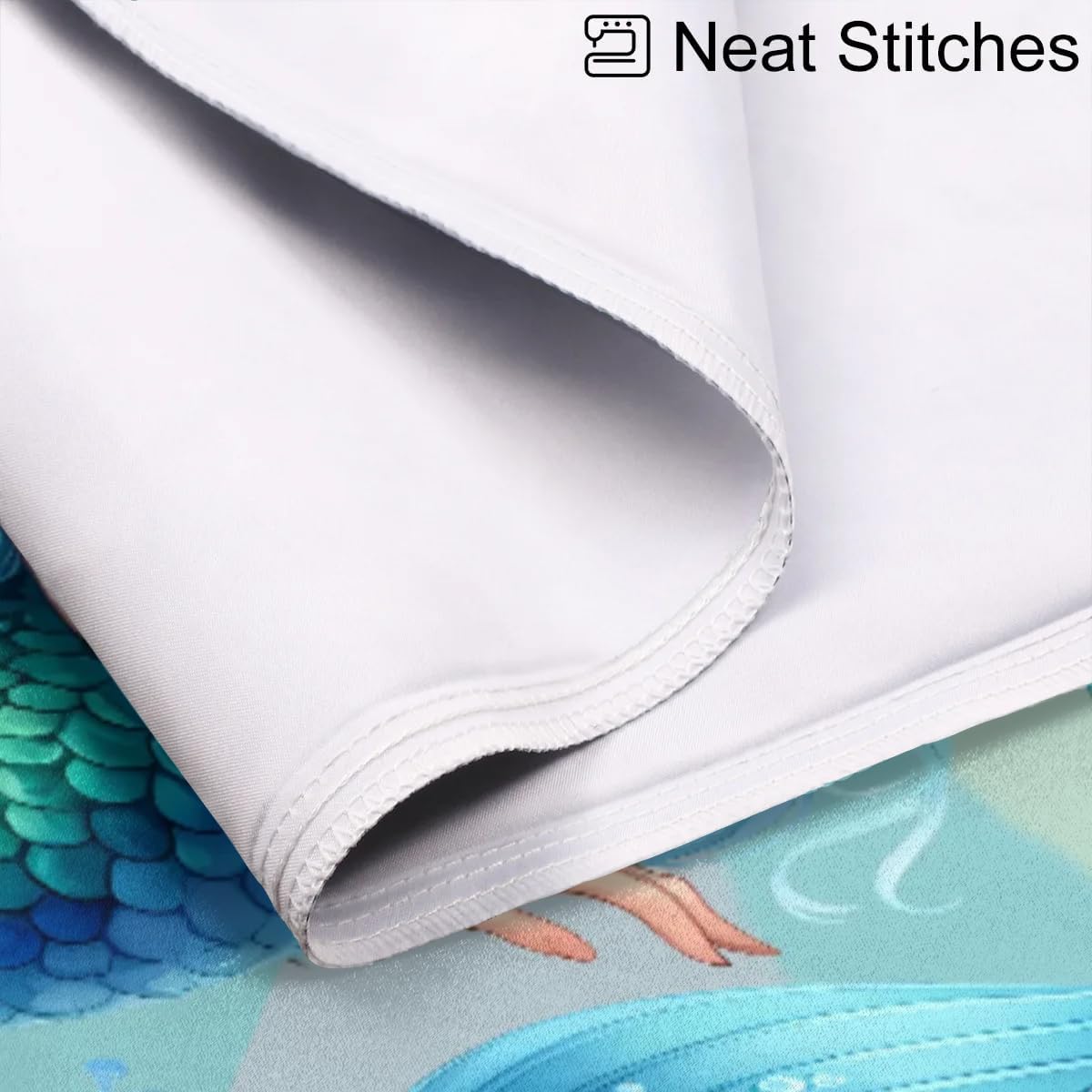 Pardick Turquoise Mermaid Satin Pillowcase - 20x26in