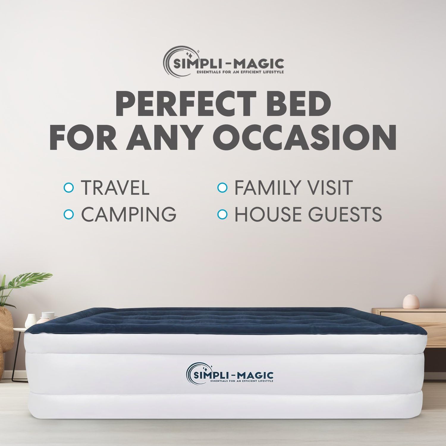Simpli-Magic Luxury Air Mattress with Built-in Pump - King Size