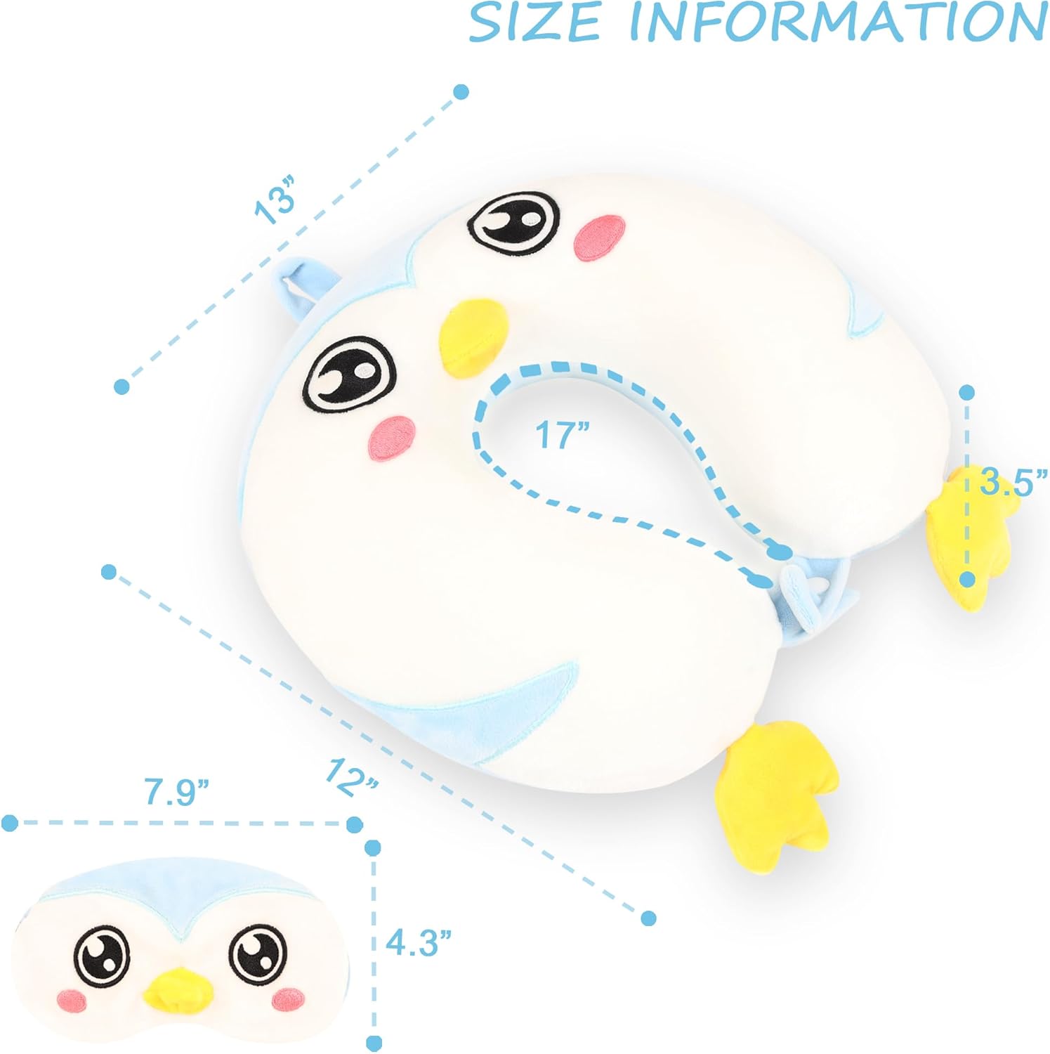 Sexysamba Cute Penguin Travel Pillow for Kids