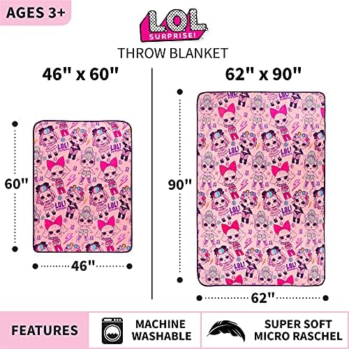 Franco Kids Bedding Plush Throw Blanket 46 x 60 LOL Surprise Design