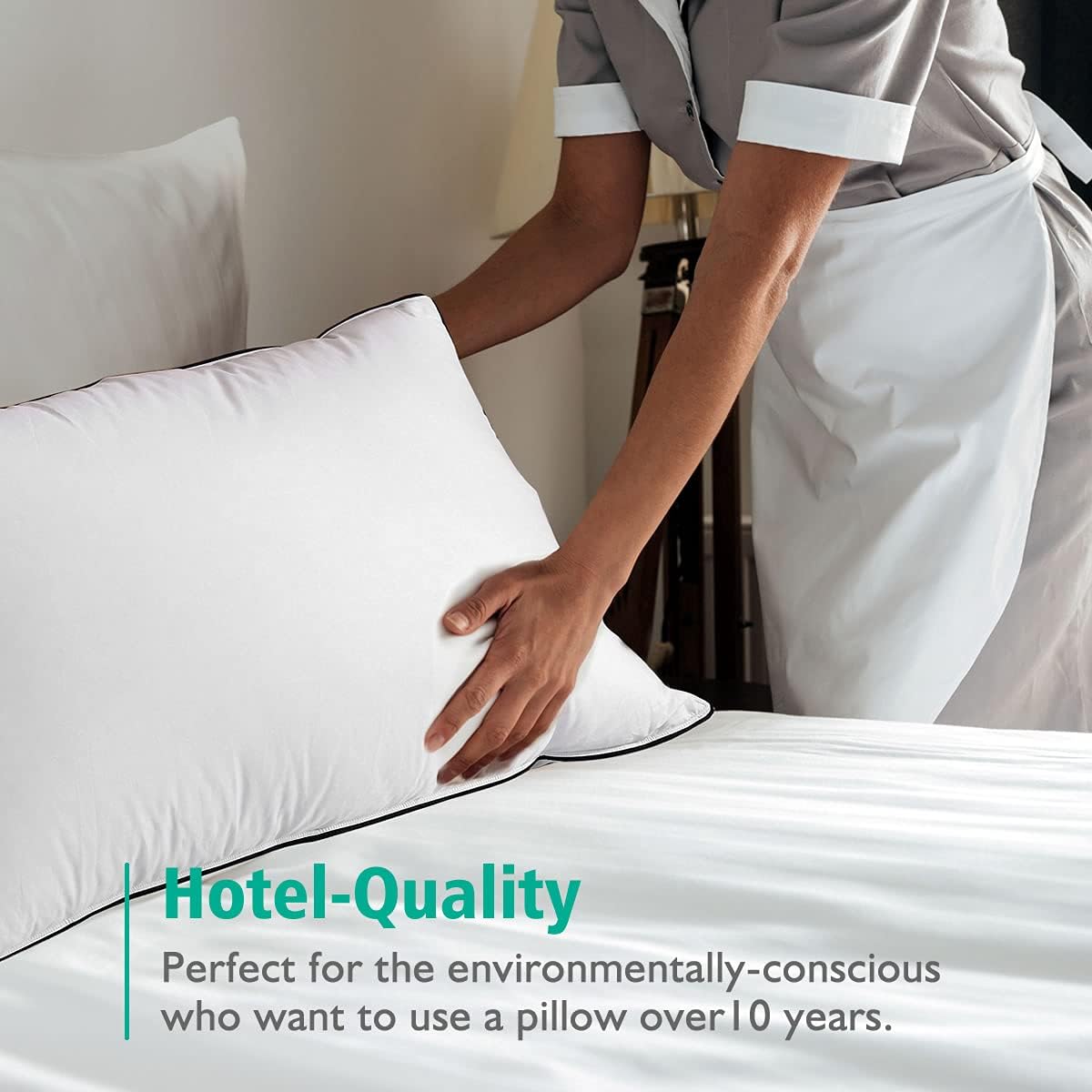 APSMILE Organic Feather Down Pillow Set of 2
