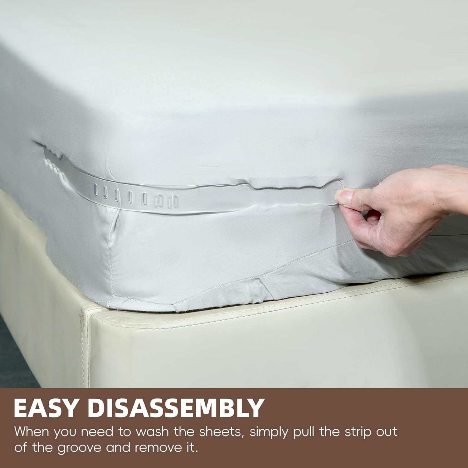ALIMOSTY Open Corner Bed Sheet Holder with Lock Strips