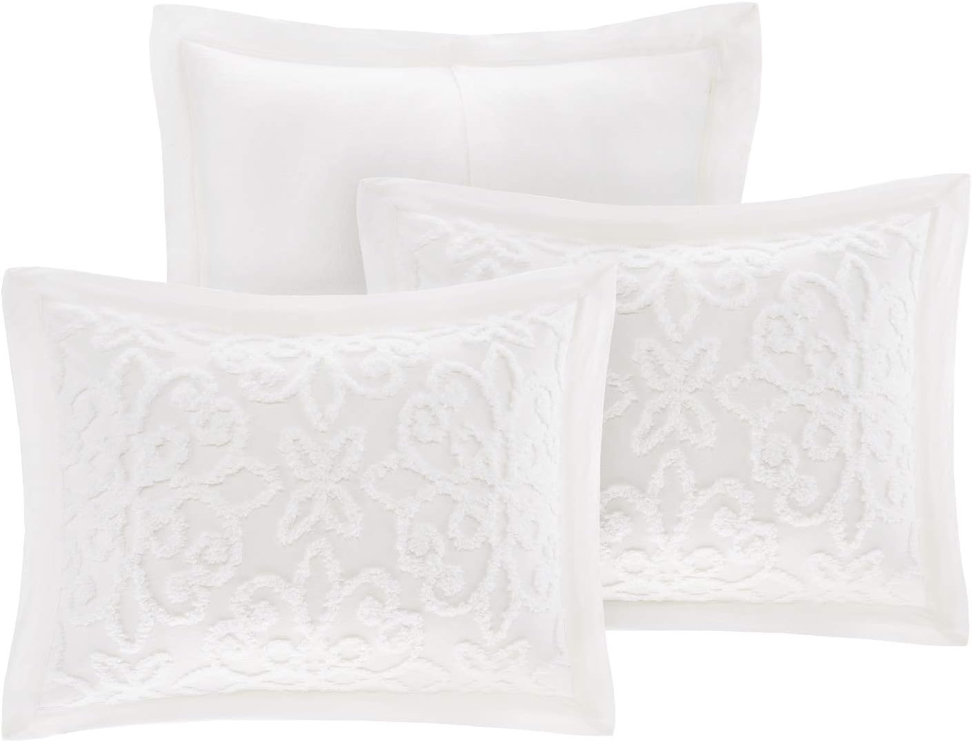 Madison Park Daybed Cover Set - 5 Piece Tufted Chenille Medallion Off White
