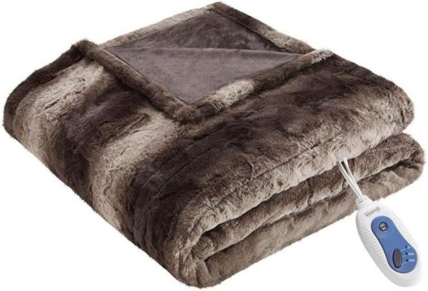 Beautyrest Zuri Reversible Faux Fur Electric Blanket