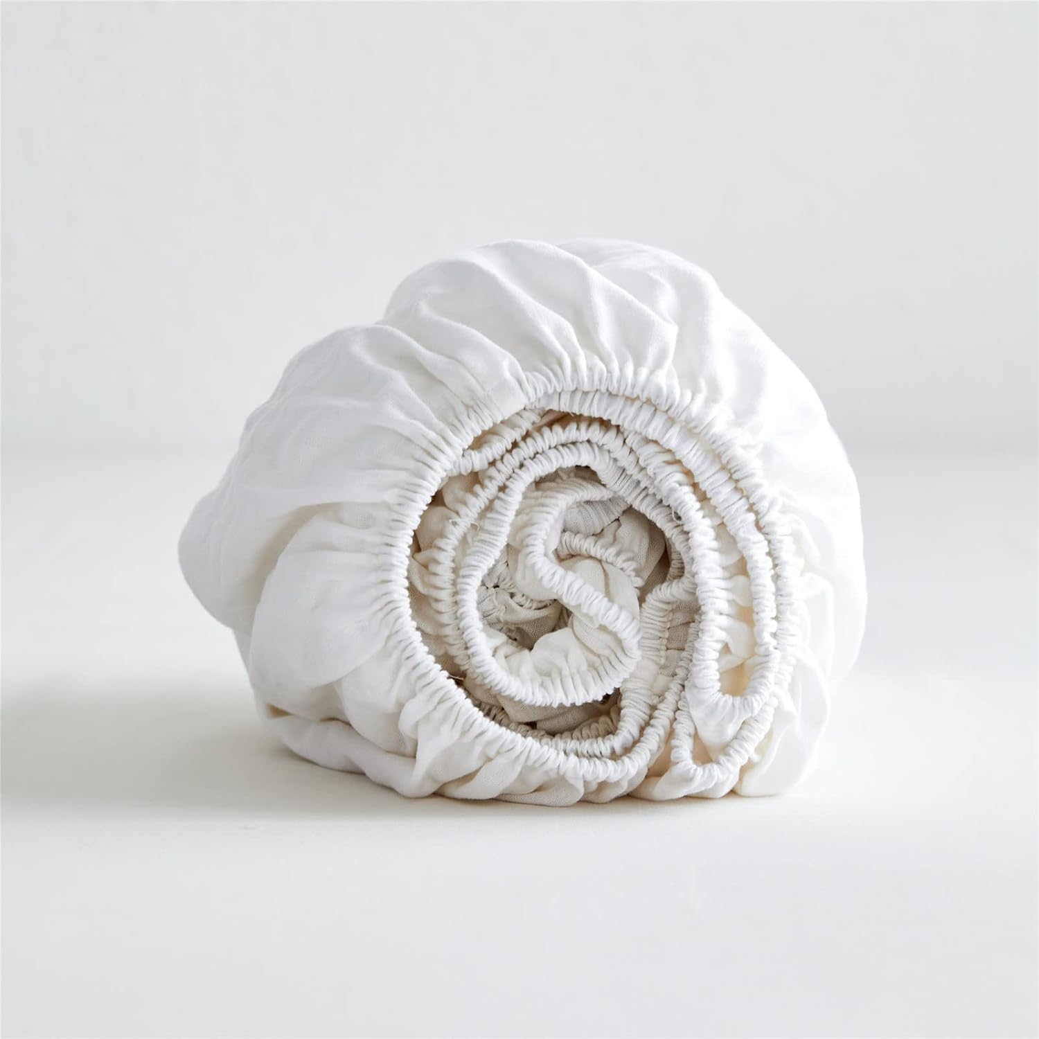SimpleOpulence Linen Blend Fitted Sheet - Queen Size 14 Deep Pocket