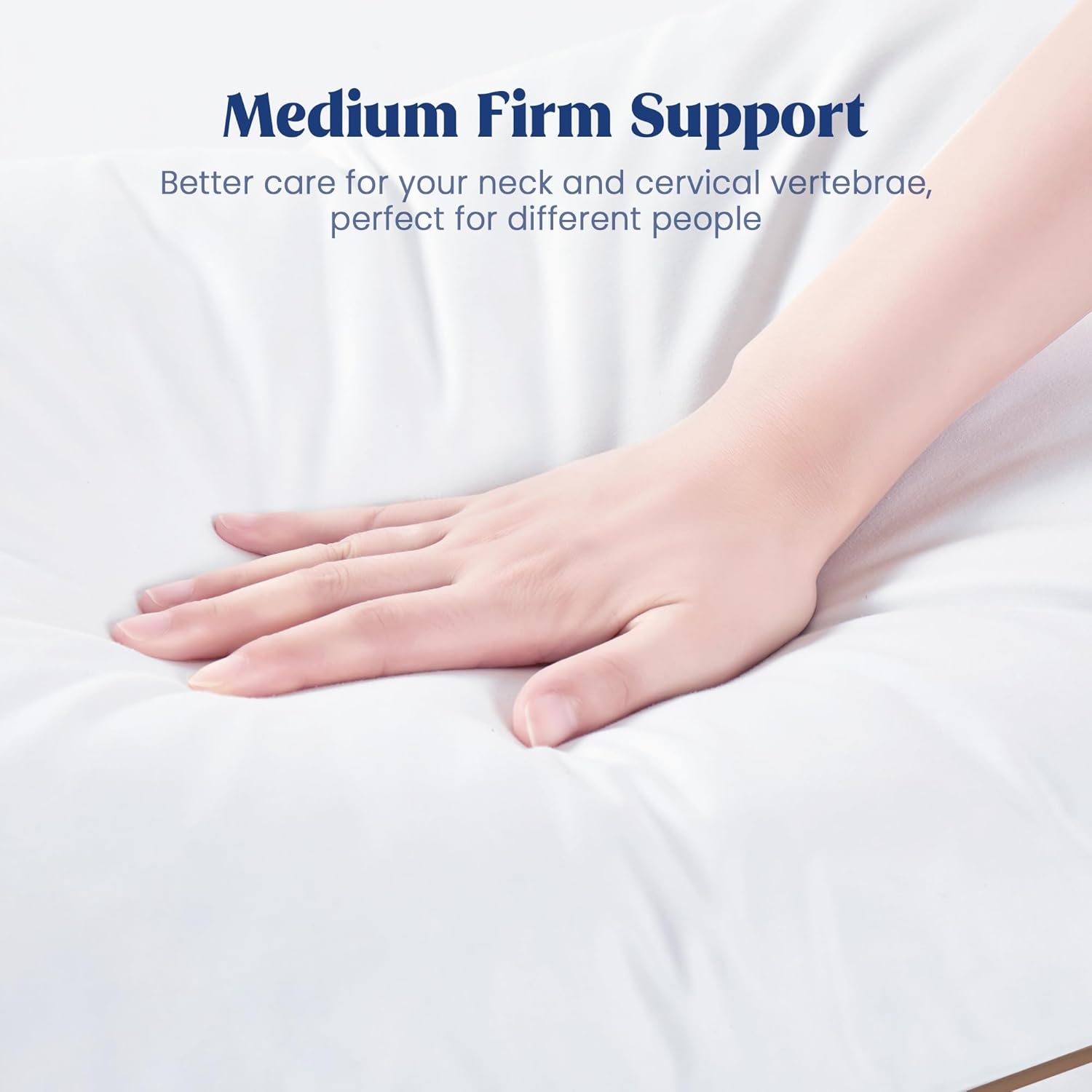 Puredown Goose Feather Down Pillows Queen Size Set of 2 1