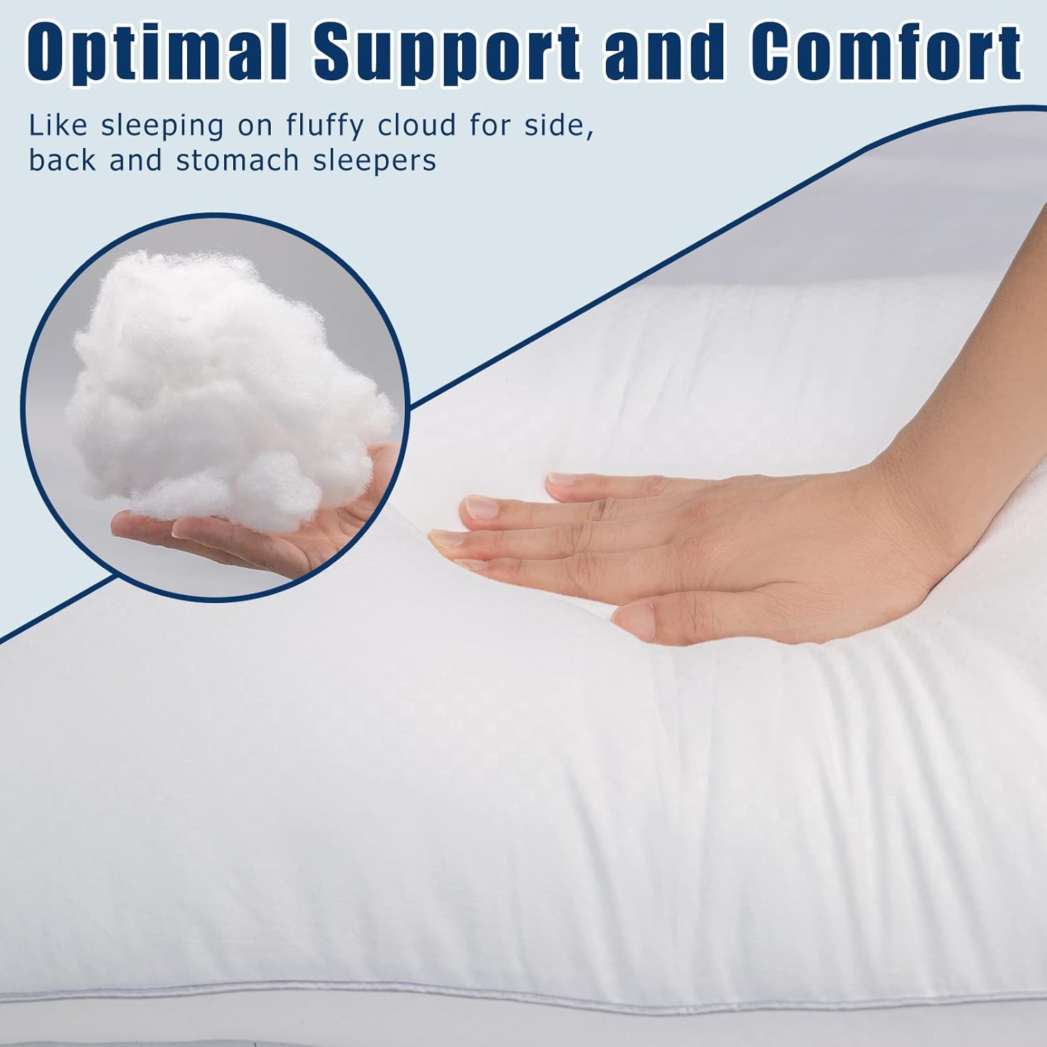 Piwaal Bed Pillows 2 Pack - Down Alternative Grey