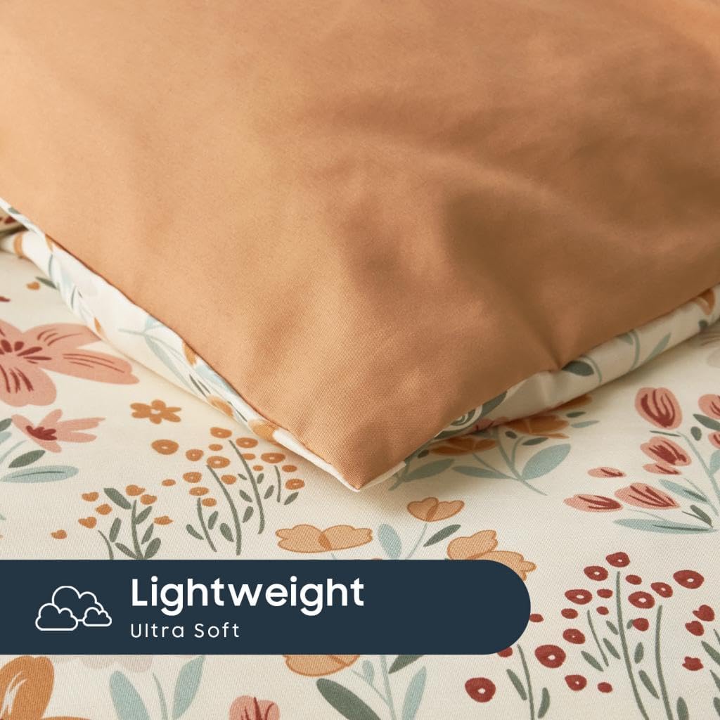 Wake In Cloud - Floral Comforter Set for Girls