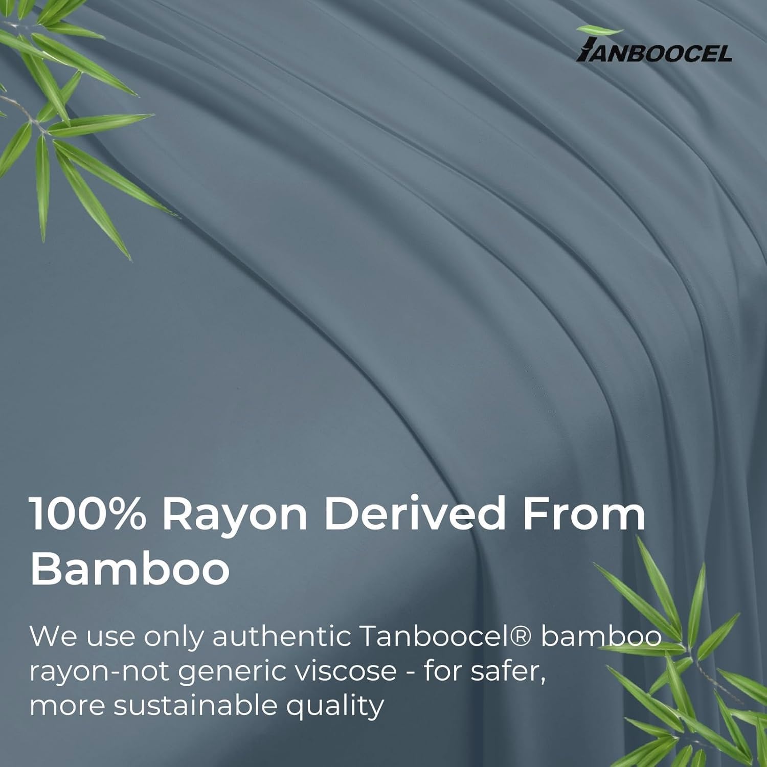 GOKOTTA Bamboo Rayon Fitted Sheet - King Size 16 Inch Pocket Blue