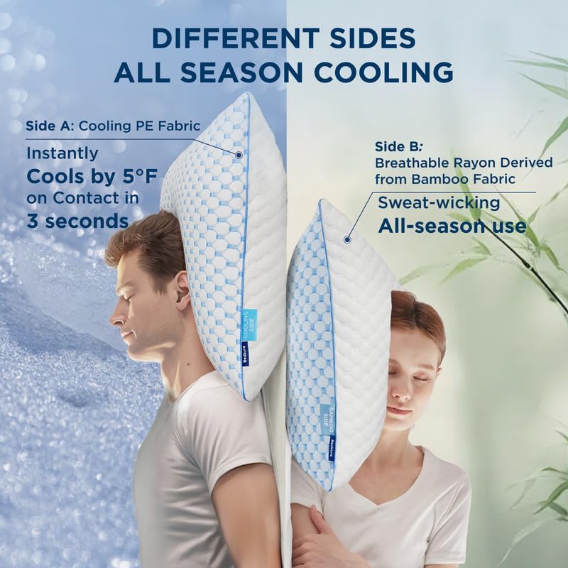 Bedsure Cooling Shredded Memory Foam Queen Pillows Set of 2