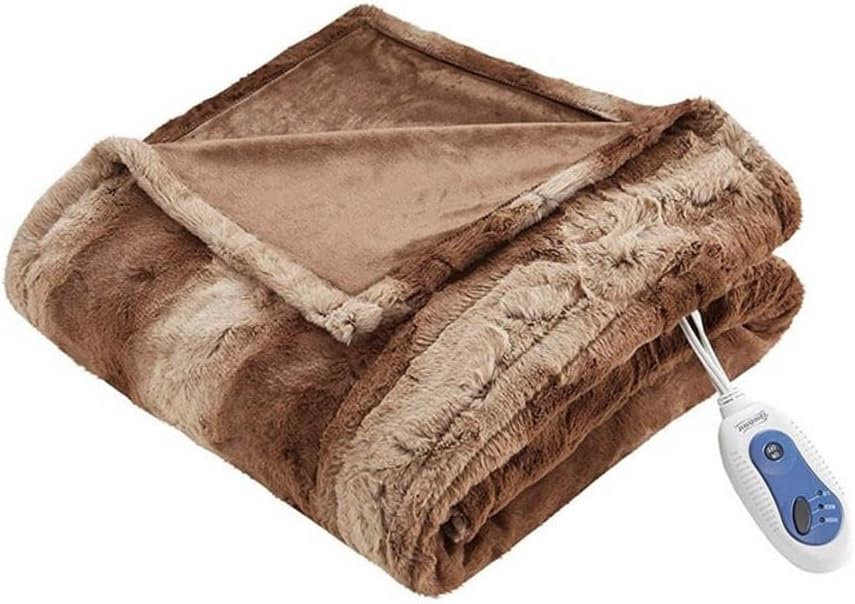 Beautyrest Zuri Reversible Faux Fur Electric Blanket