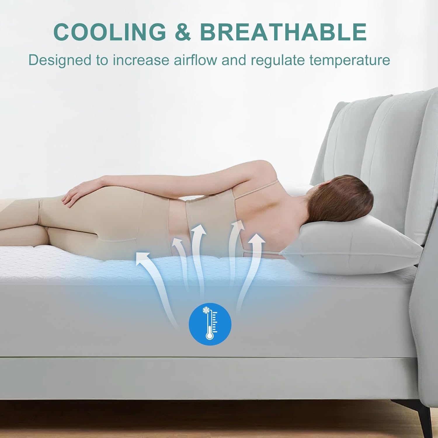 MERITLIFE Twin Mattress Protector Waterproof Cooling Breathable 1