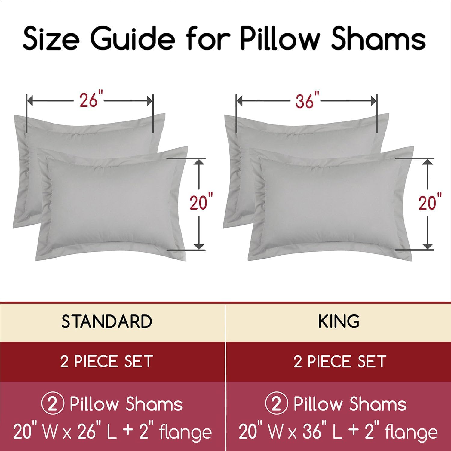 Mellanni Pillow Shams Set - 2 PC Navy Blue Luxury Decor
