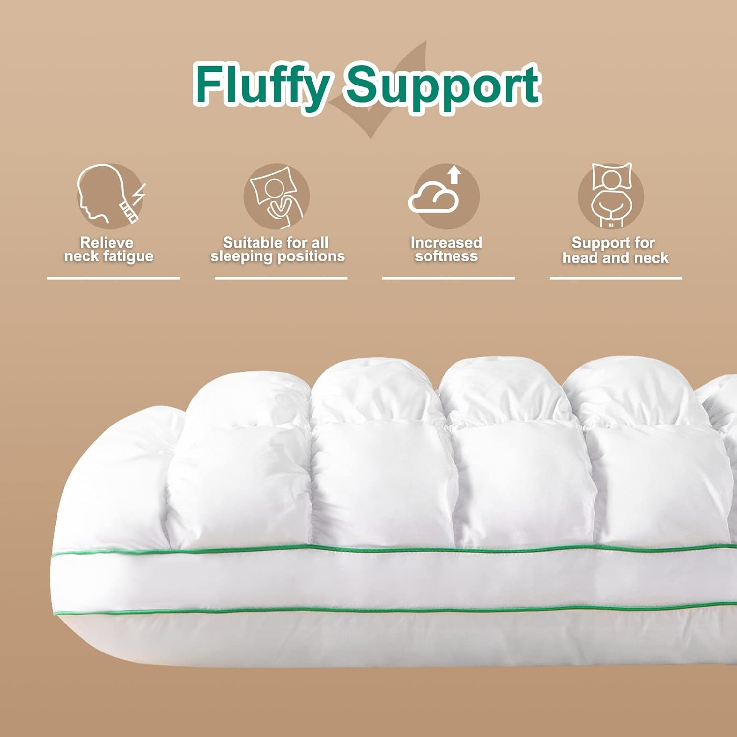 YOUR MOON Fluffy Queen Bed Pillow Set of 2
