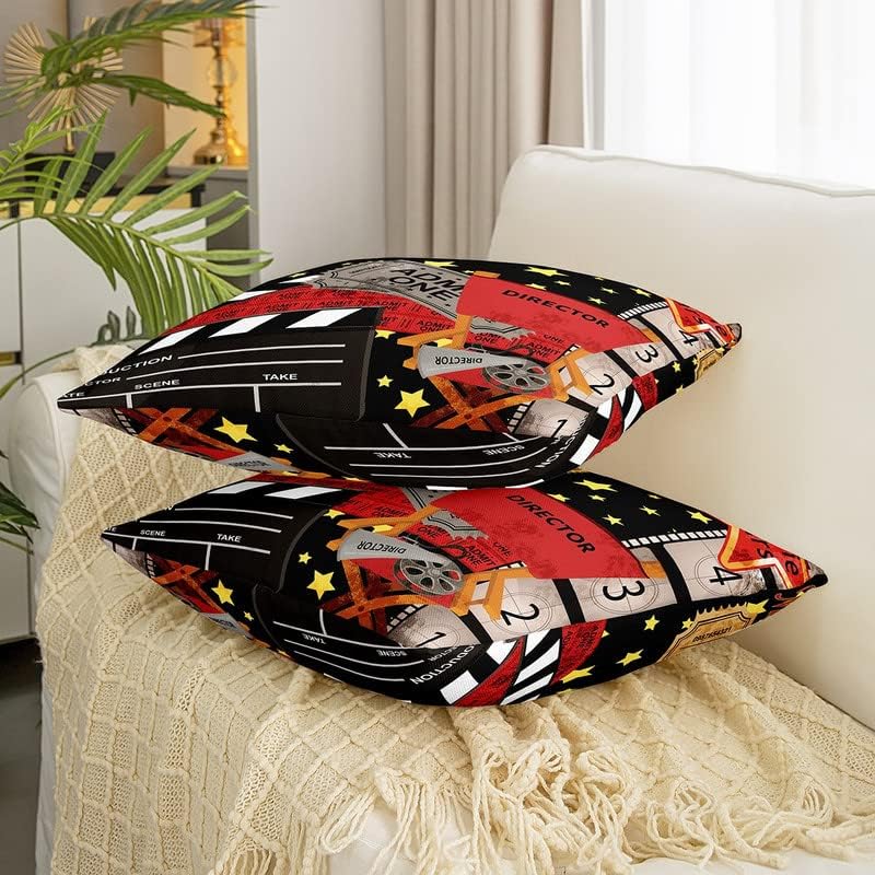 Feelyou Movie Night Reversible Pillow Covers Set of 2 20x20 Inch