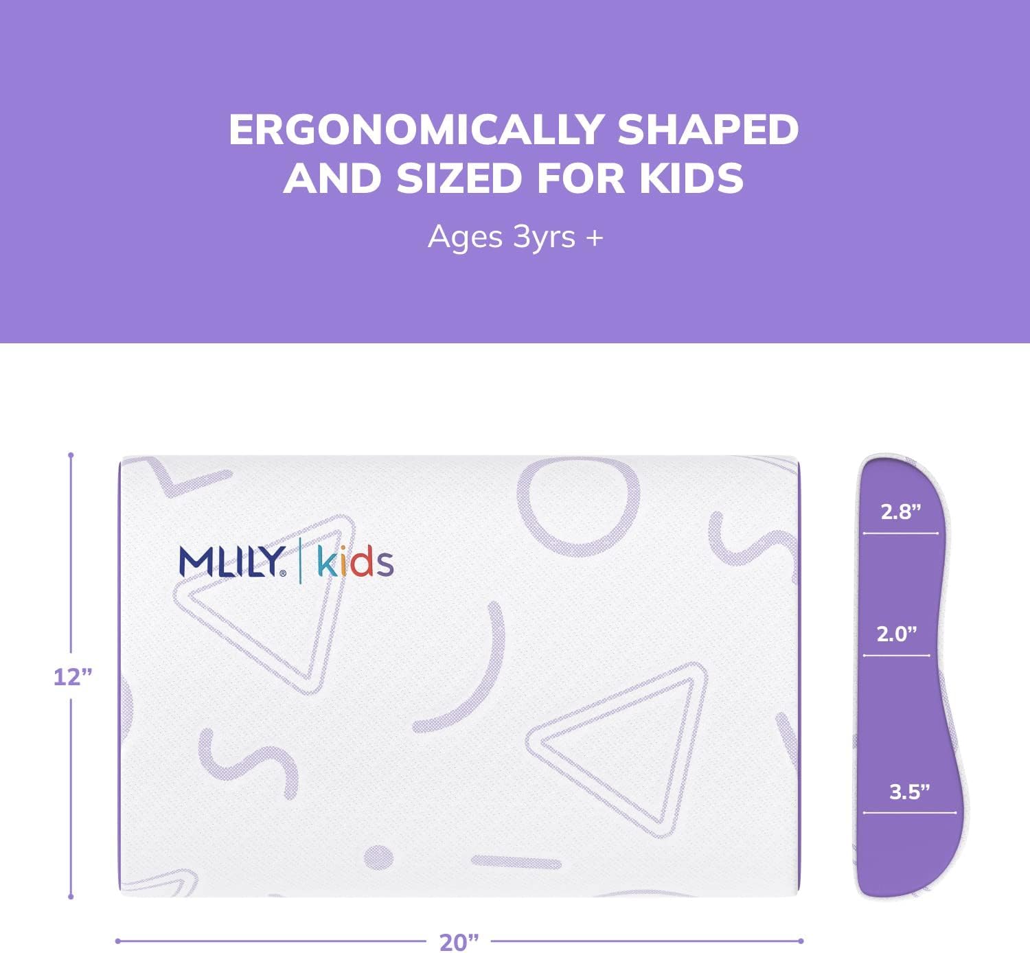 MLILY Kids Memory Foam Pillow - Adjustable Breathable