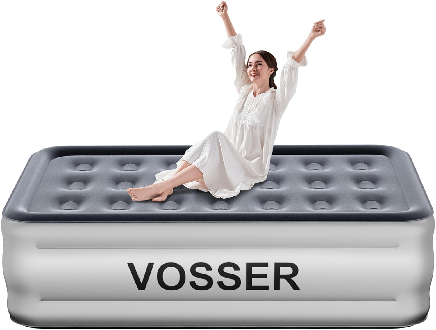 VOSSER Twin Air Mattress with Built in Pump 330LB Max 1