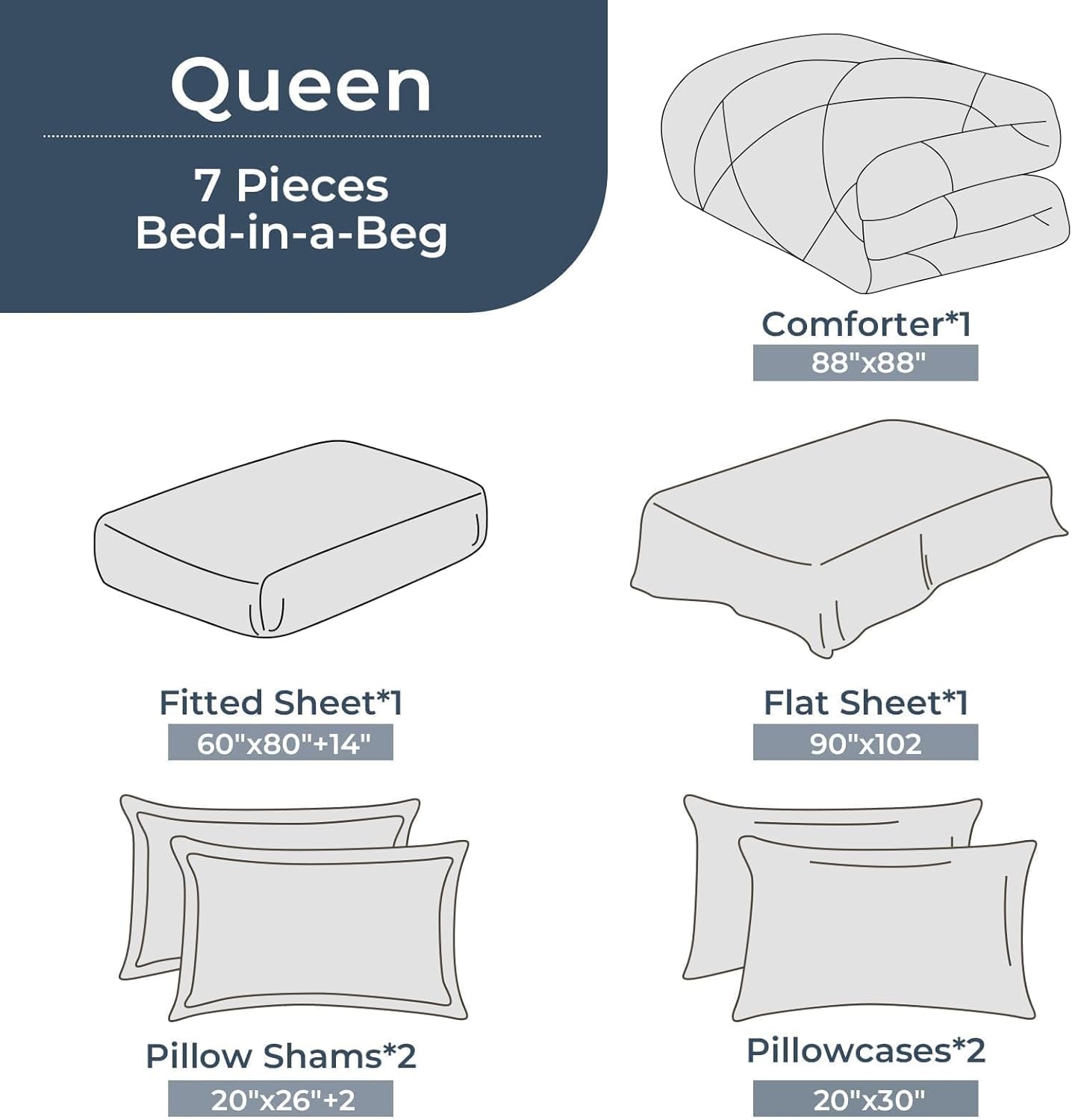 HEVUMYI Queen Purple Comforter Set 7-Piece