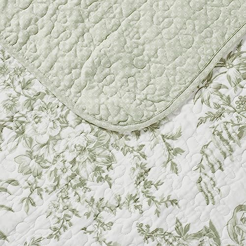 Laura Ashley King Quilt Set with Matching Shams and Bedskirt 1