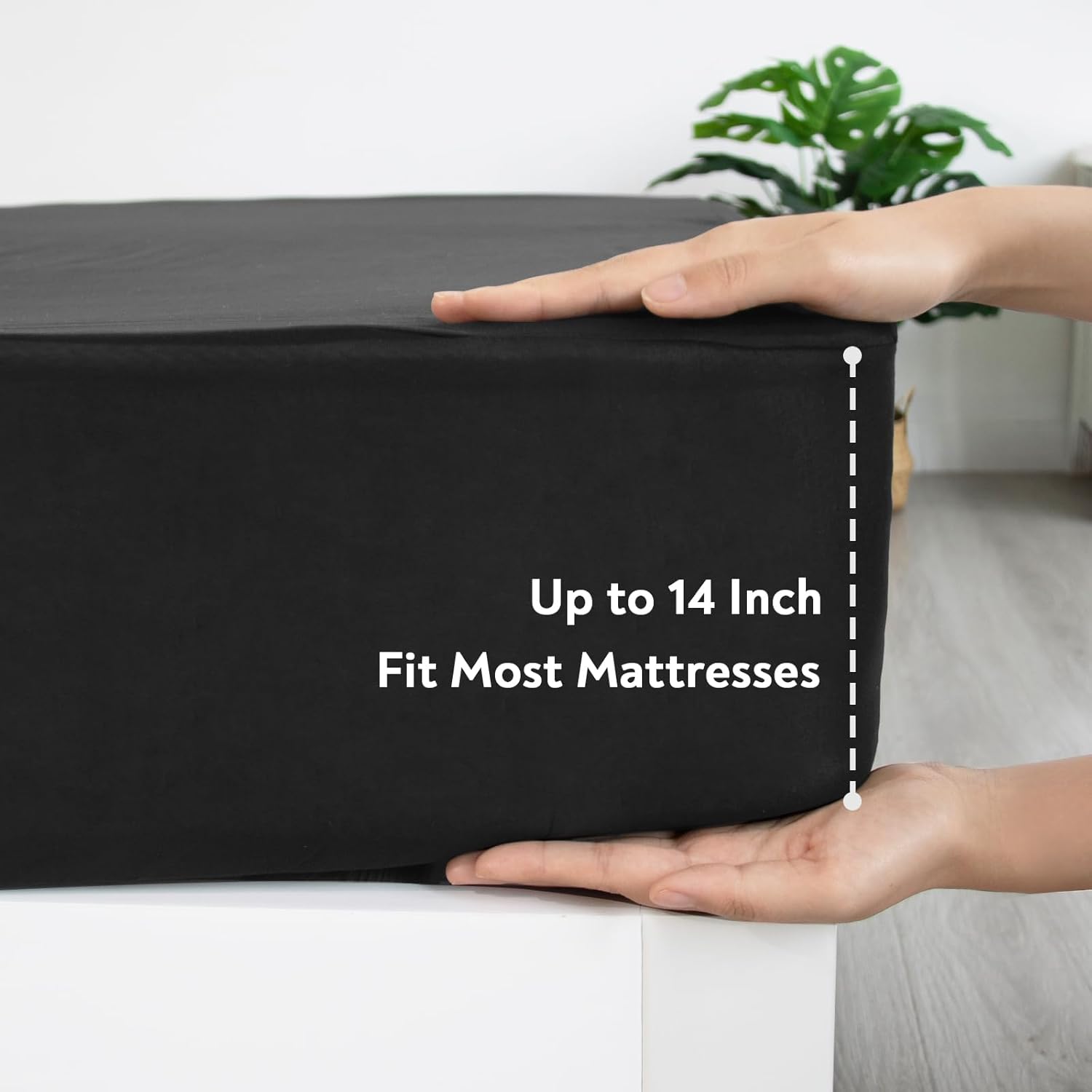 2 Pack Twin Fitted Sheets Super Soft Cooling Black Bedding for Kids