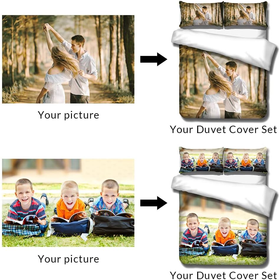 Custom Photo Duvet Cover Set with Zipper Closure 1