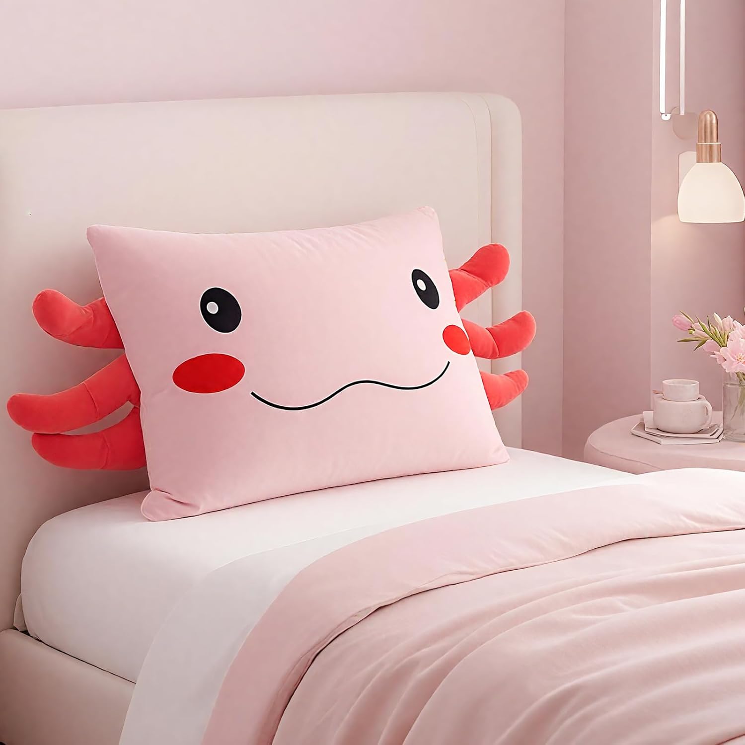 Anxinzhen Axolotl Pink Pillowcase 26x20 Inches