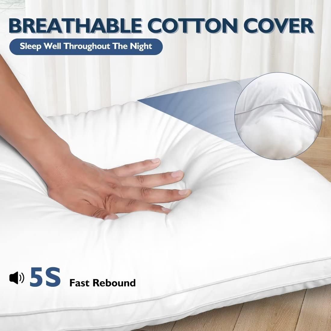 JICUSE Bed Pillows Set of 2 Hotel Quality Down Alternative 1
