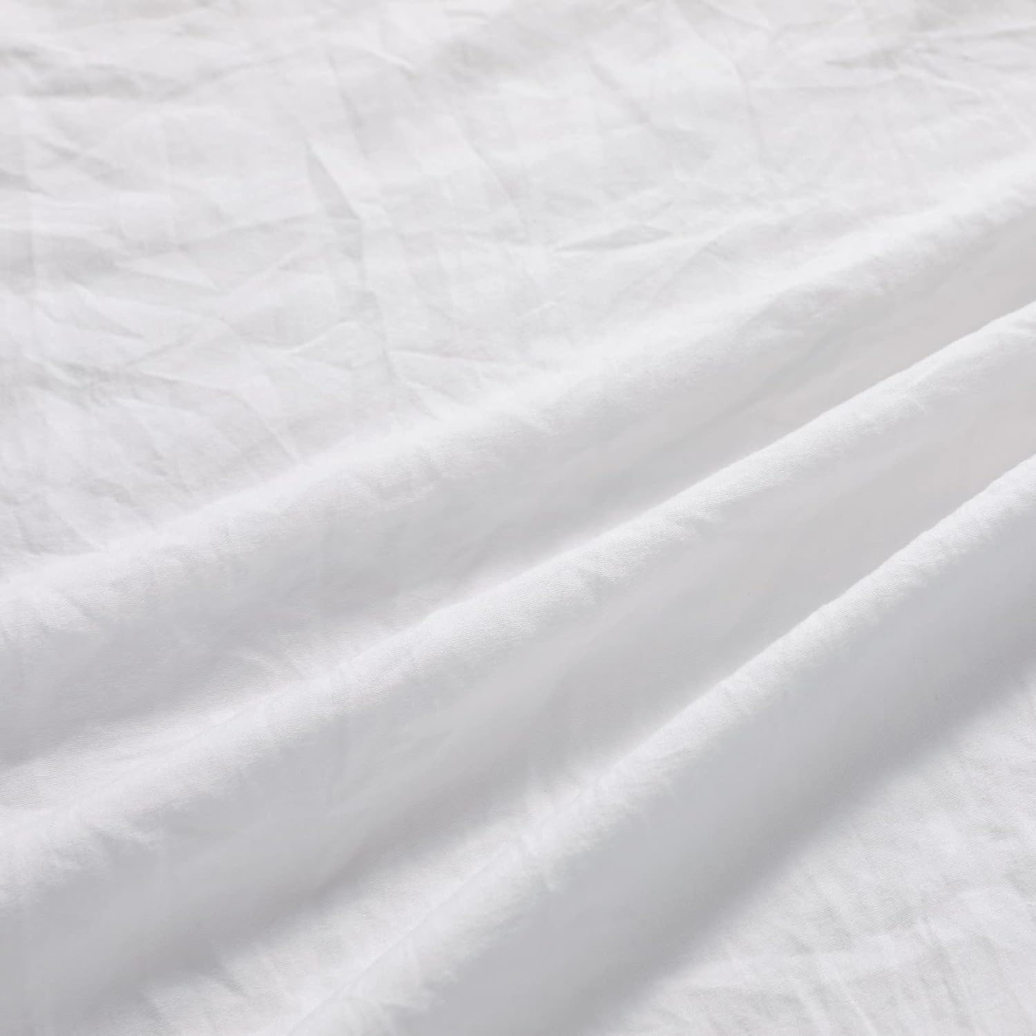 CAROMIO White Ruffle Duvet Cover Set 2PCS Twin