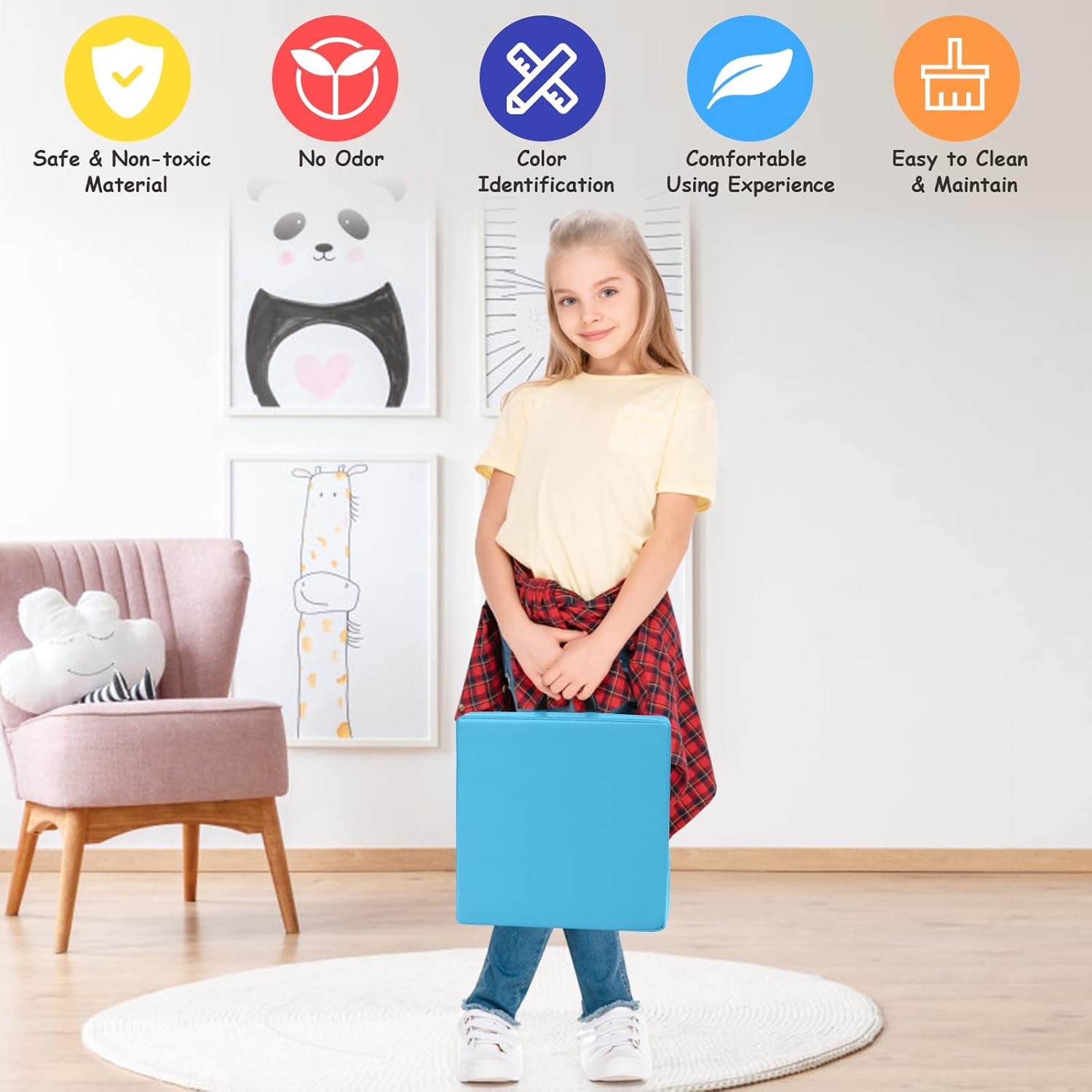 Costzon 6-Piece 15 Inch Floor Cushions for Kids 1