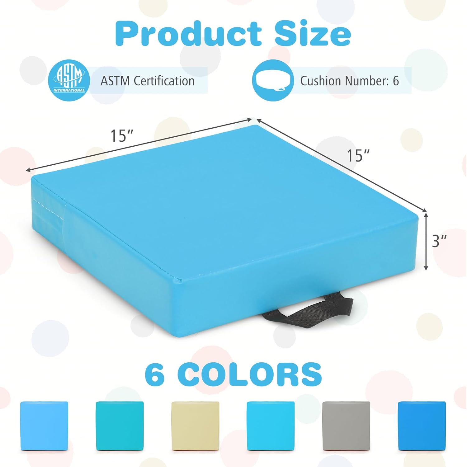 GLACER 6 Pcs Floor Cushions for Kids