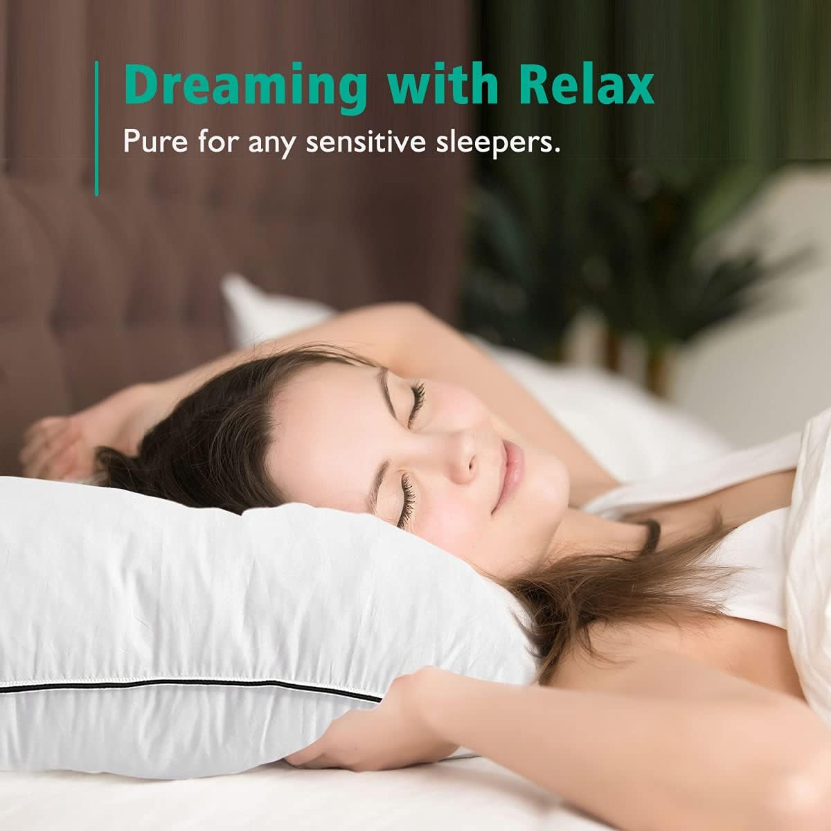 APSMILE Organic Feather Down Pillow Set of 2