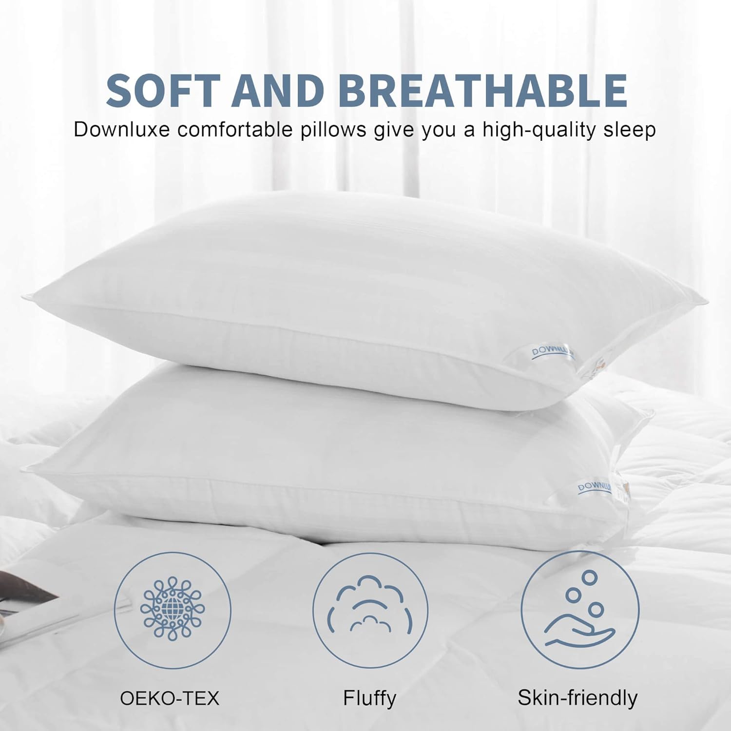 Downluxe Down Alternative Pillows Set of 2 - Hotel Collection 20x26