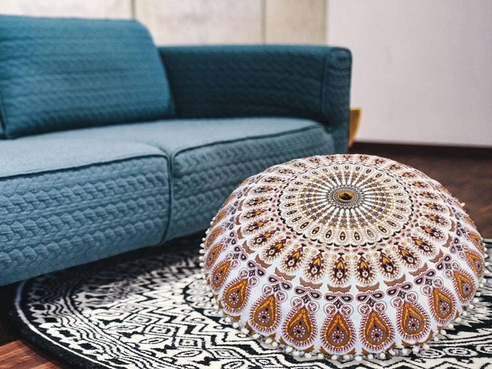 32 Inch Mandala Boho Floor Pillow Cover