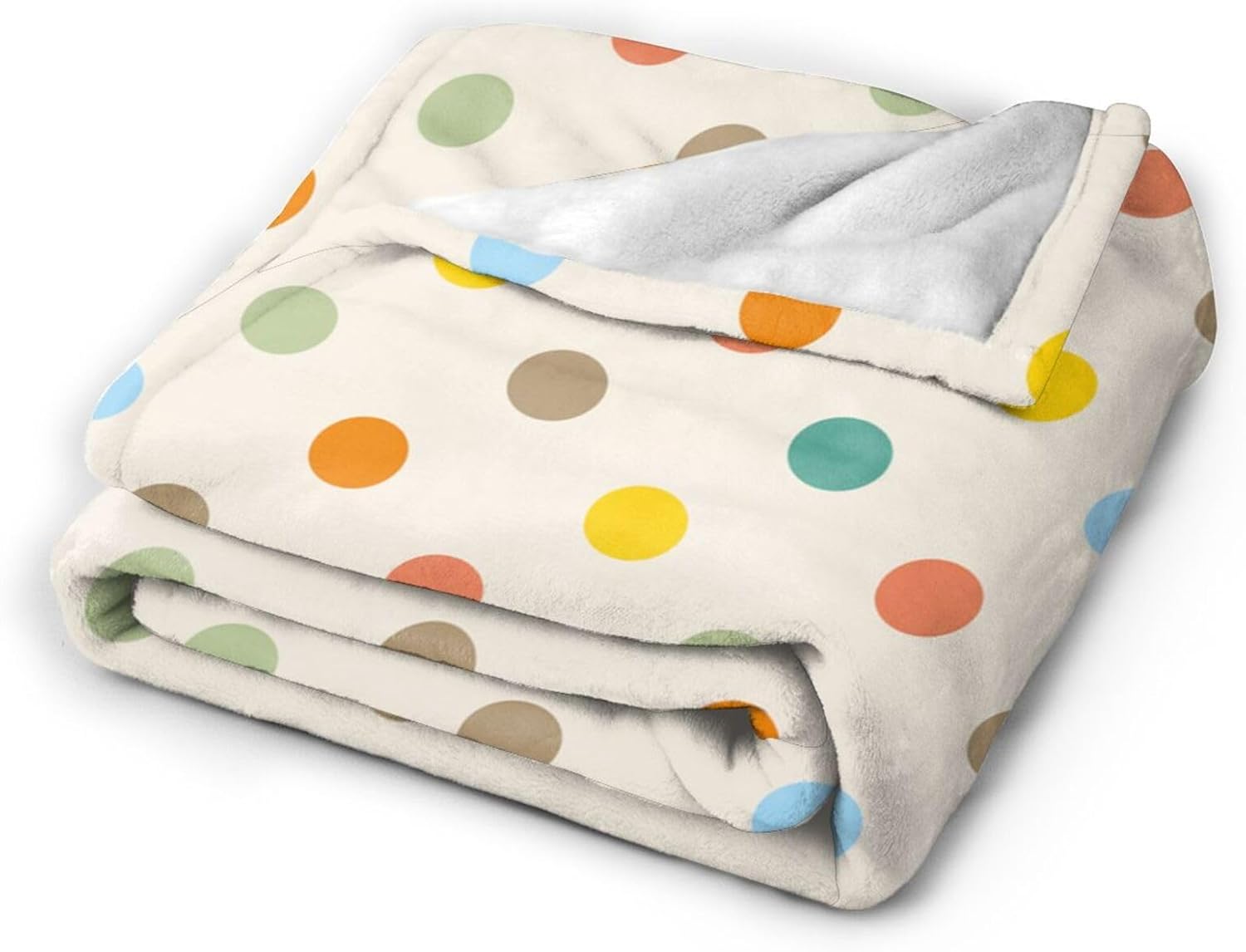 Colorful Retro Polka Dot Throw Blanket 50x40in