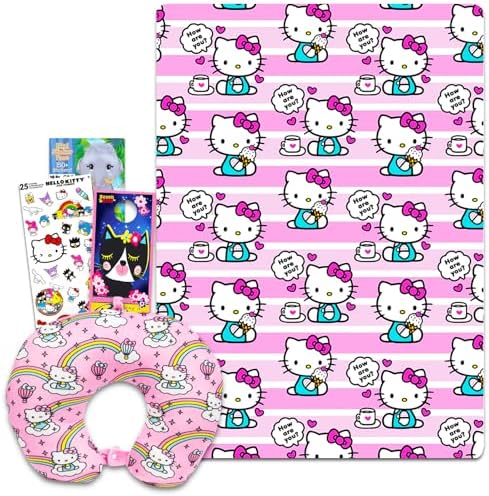 Hello Kitty Travel Pillow and Blanket Set - Cozy Bundle