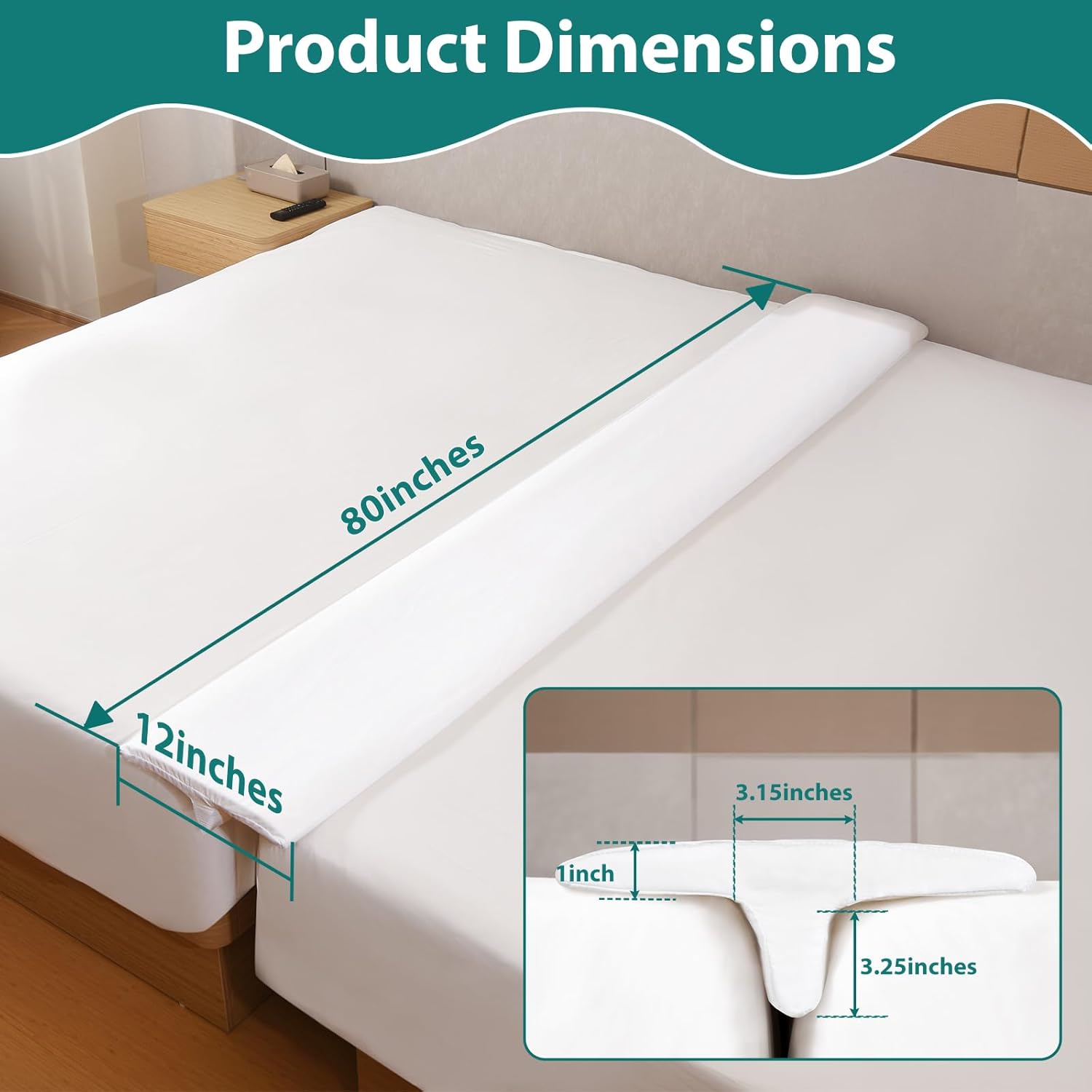 12 Extra Wide Split King Gap Filler for Adjustable Bed