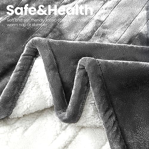 PTQ Electric Heated Blanket 50x60 Light Grey