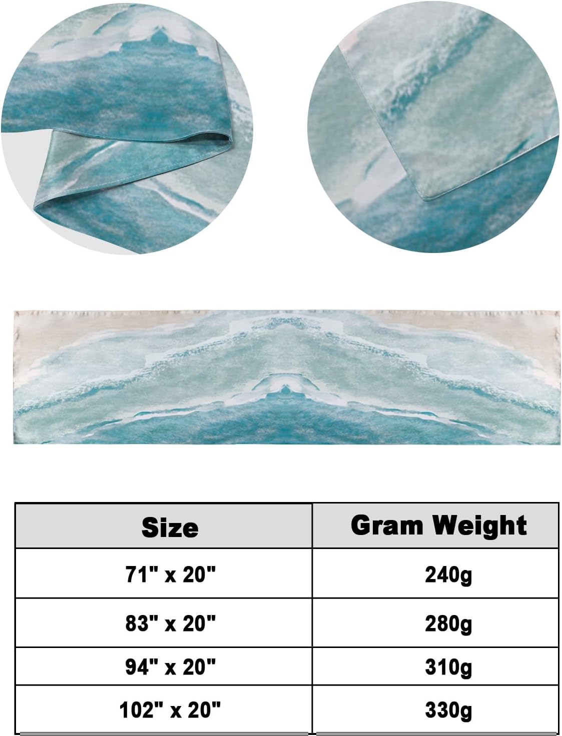 DecorLovee Summer Beach Bed Runner Cal King