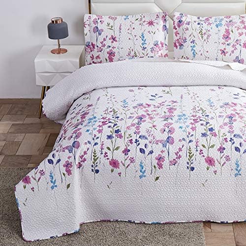Green Essen Summer Floral Quilt Set FullQueen Size 1
