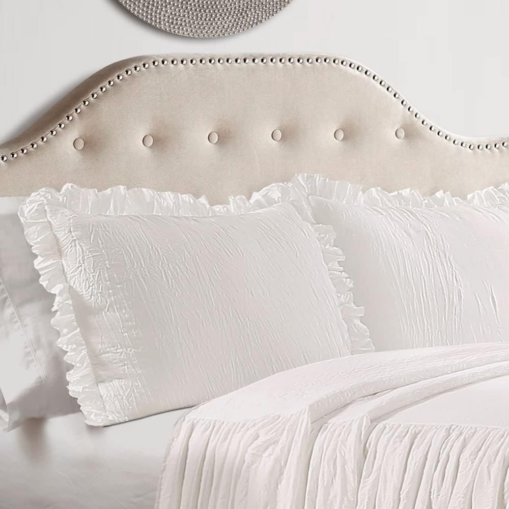 Lush Decor Ruffle Skirt Bedspread Set - Queen Neutral