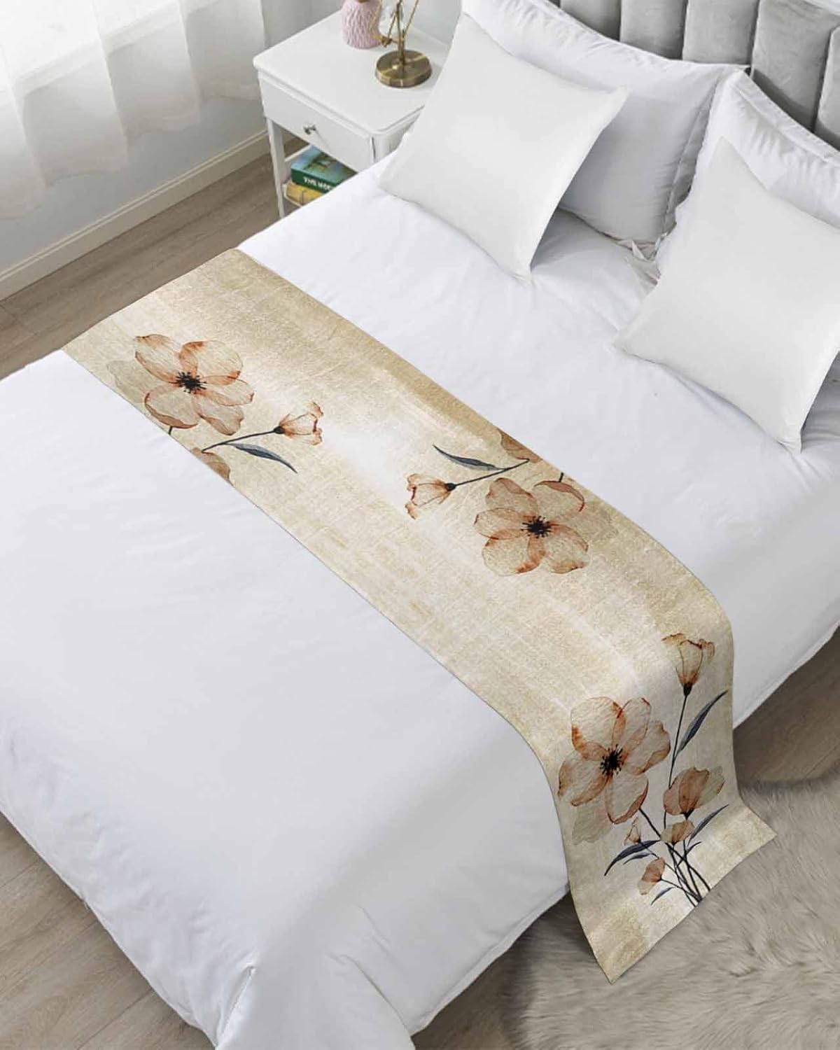 Homechoid Country Elegant Floral Bed Runner 83x20
