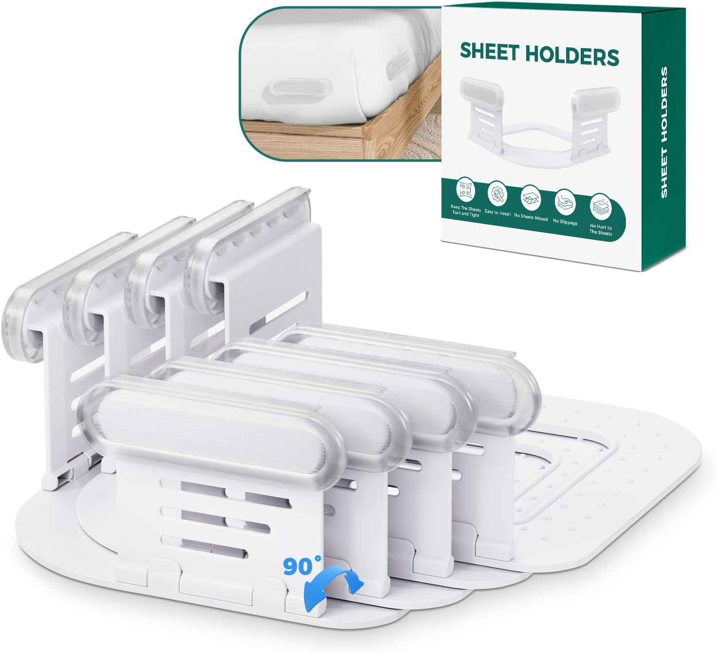 TORRYZA 2025 Bed Sheet Holder - No-Slip No-Clip Foldable