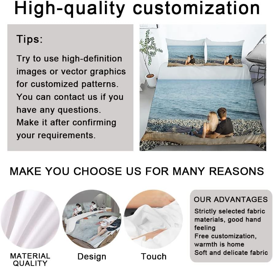 Custom Photo Duvet Cover Set with Zipper Closure 1