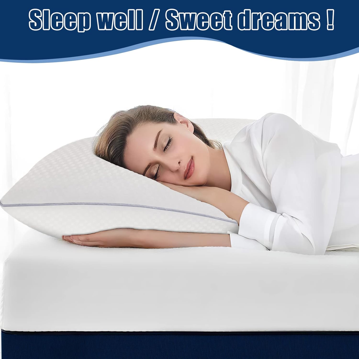Piwaal Bed Pillows 2 Pack - Down Alternative Grey