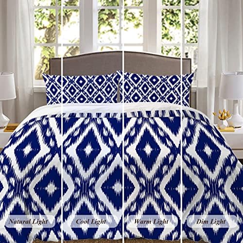 Shrahala Abstract Ikat Ogee Duvet Cover Set Twin Size 3 Pieces