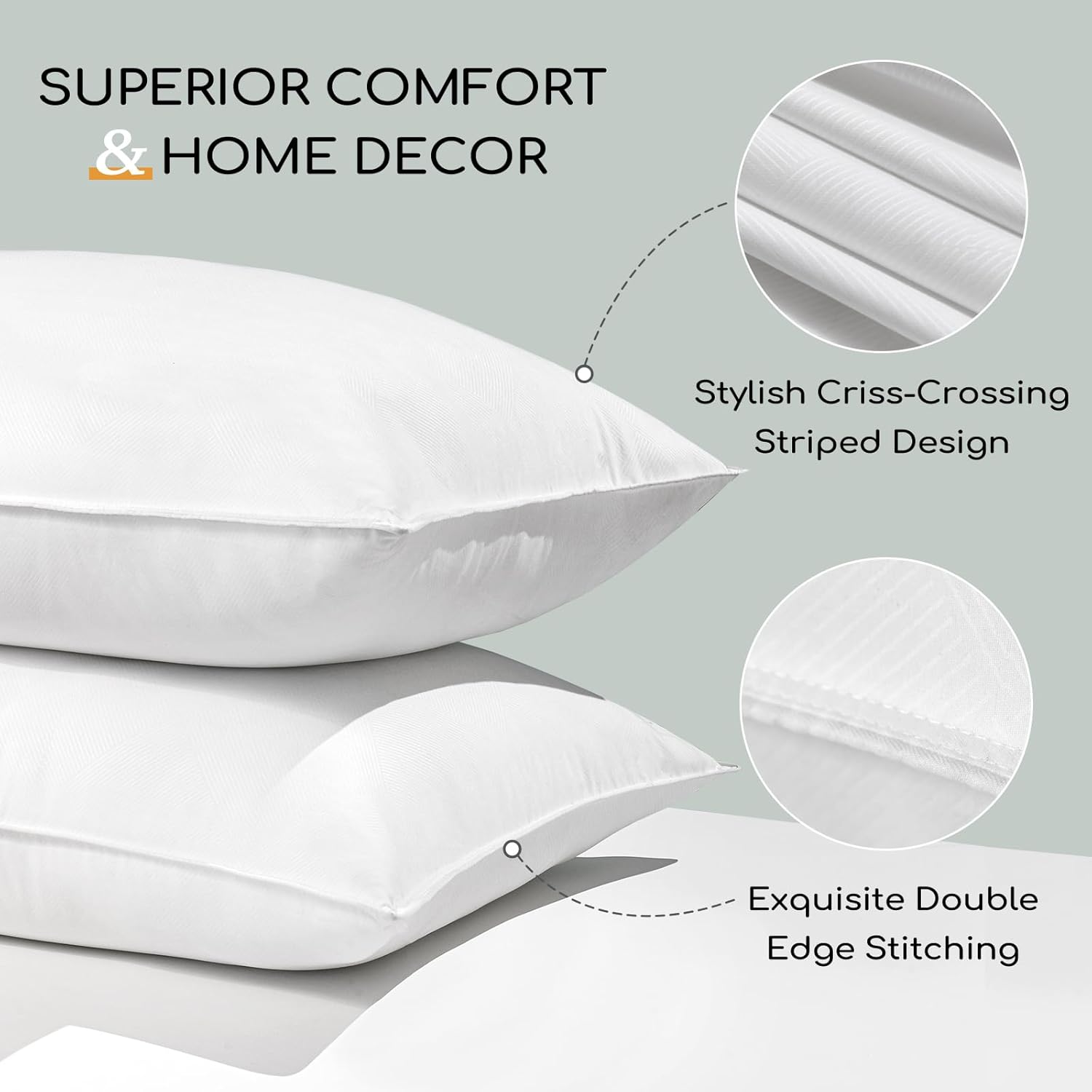 HARBOREST Bed Pillows Set of 2 - Luxury Hotel Collection