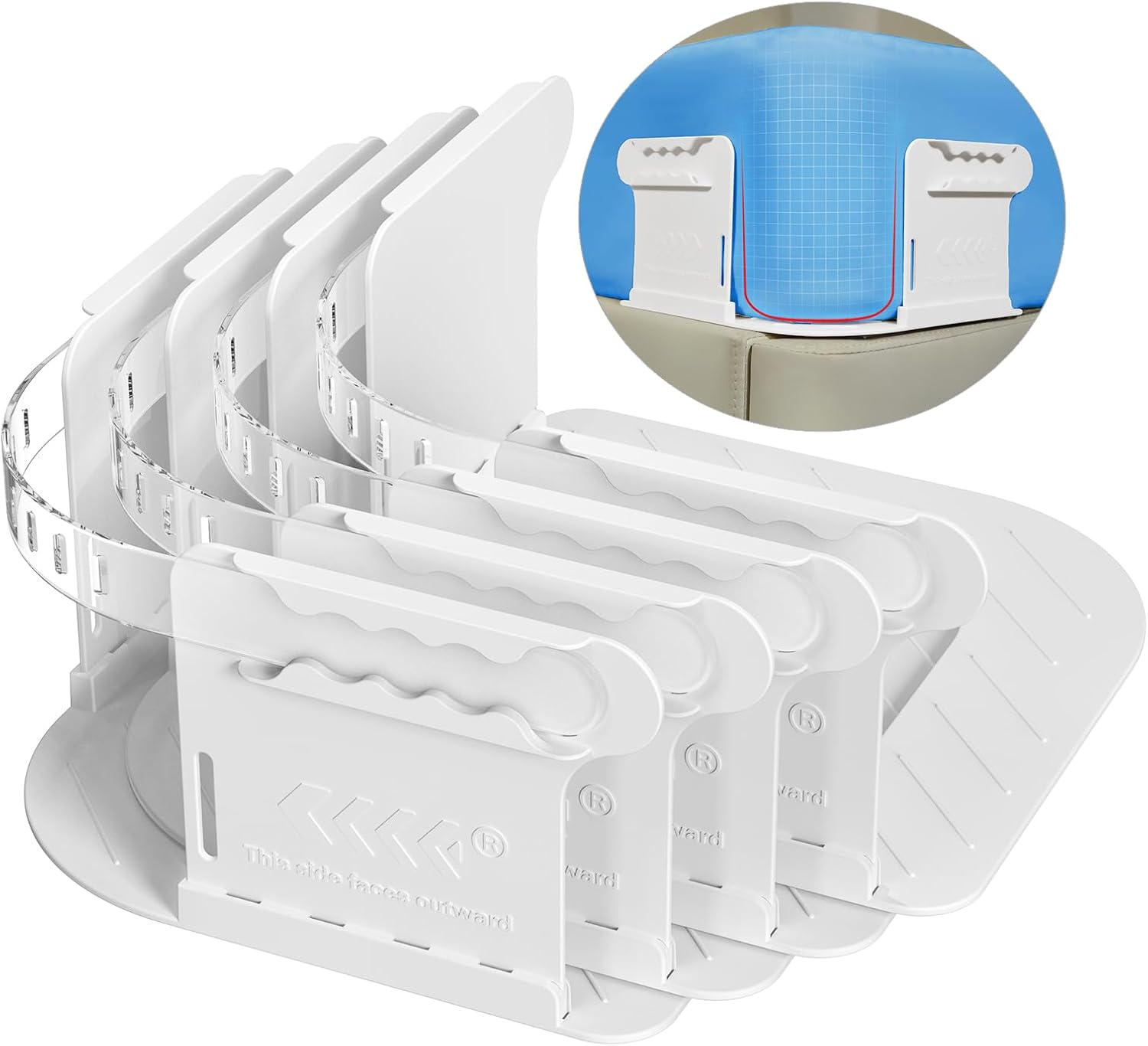 ALIMOSTY Open Corner Bed Sheet Holder with Lock Strips