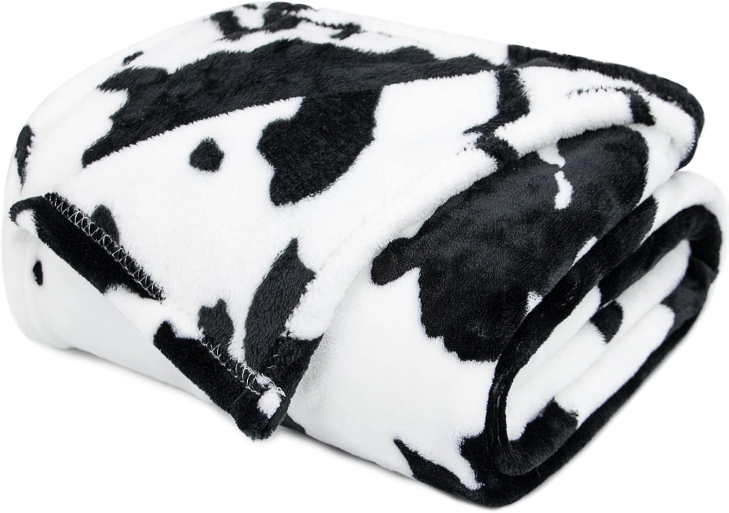 Cow Print Blanket - 50x60 Plush Fuzzy Fleece Throw for Kids Adults